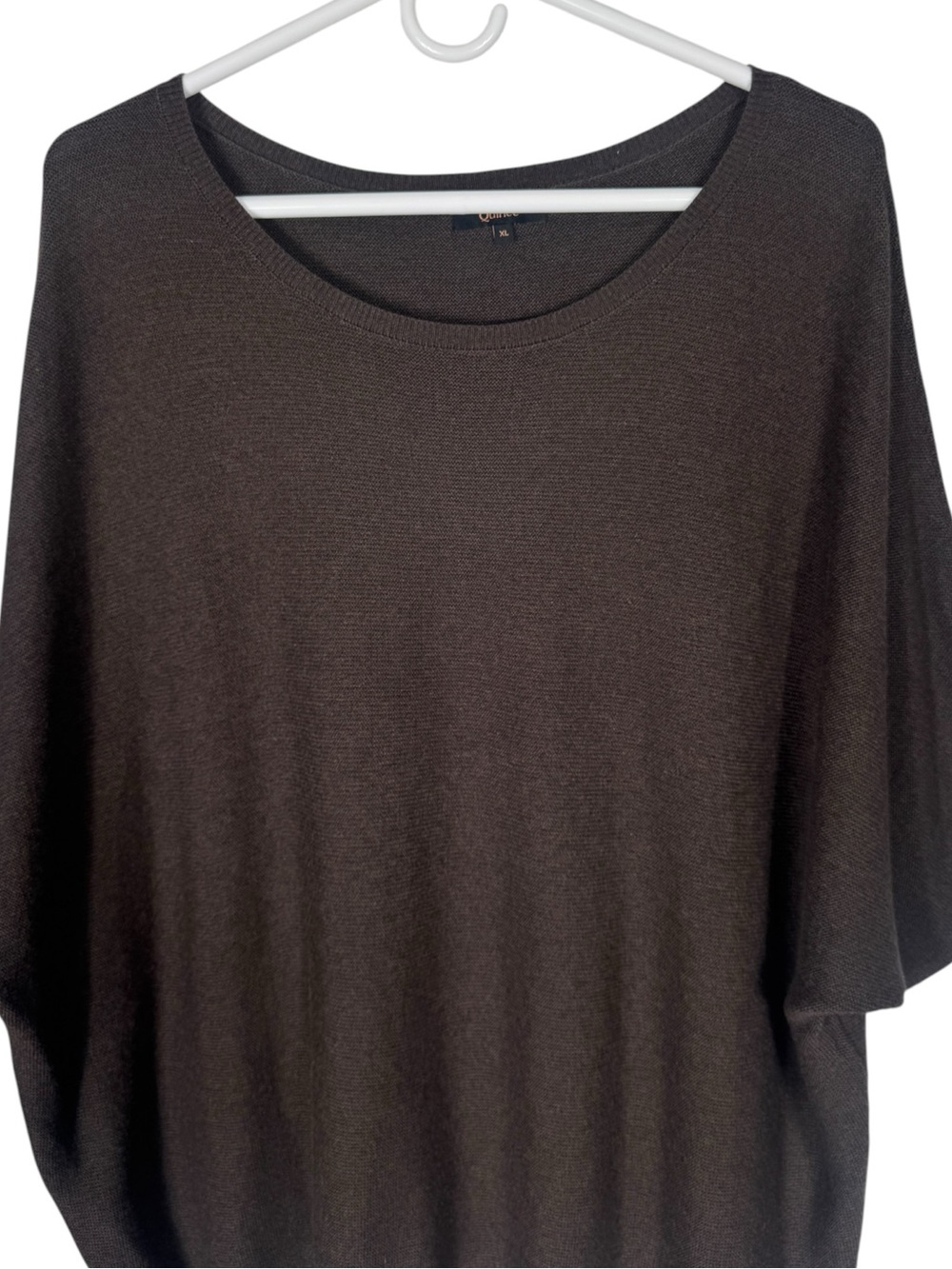 Quince Lightweight Cotton Cashmere Link-Stitch Dolman Sweater, Size XL - Picture 7 of 11